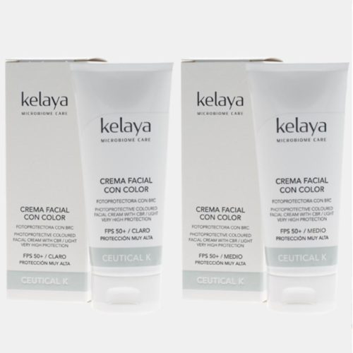 KELAYA-Crema facial fotoprotectora con BRC con color
